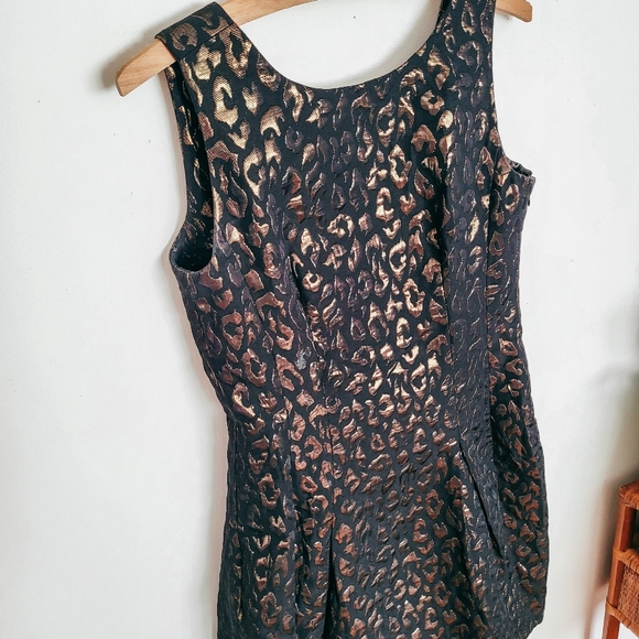 Cynthia Steffe Logan Metallic Jacquard Leopard Print Dress - Picture 2 of 7